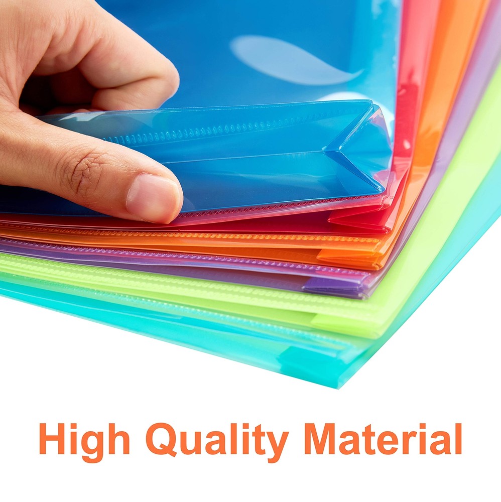 12 Pack Plastic Envelopes with String Tie Closure Clear File Folders