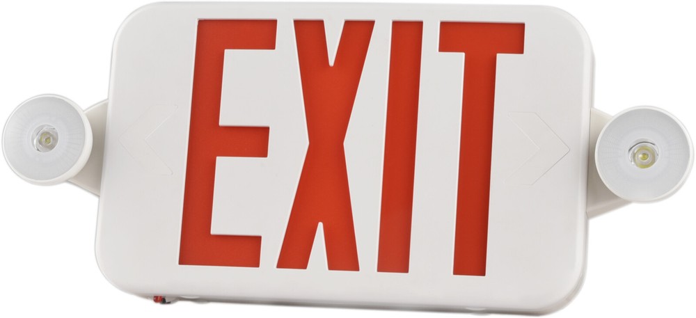 2 Pack LED Exit Sign Emergency Light Compact Combo UL listed Battery Backup(red)