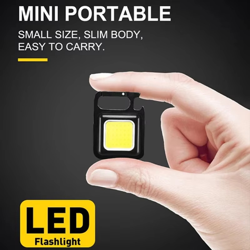 Lumens Mini COB Flashlights Bright Rechargeable Keychain Small Flashlight