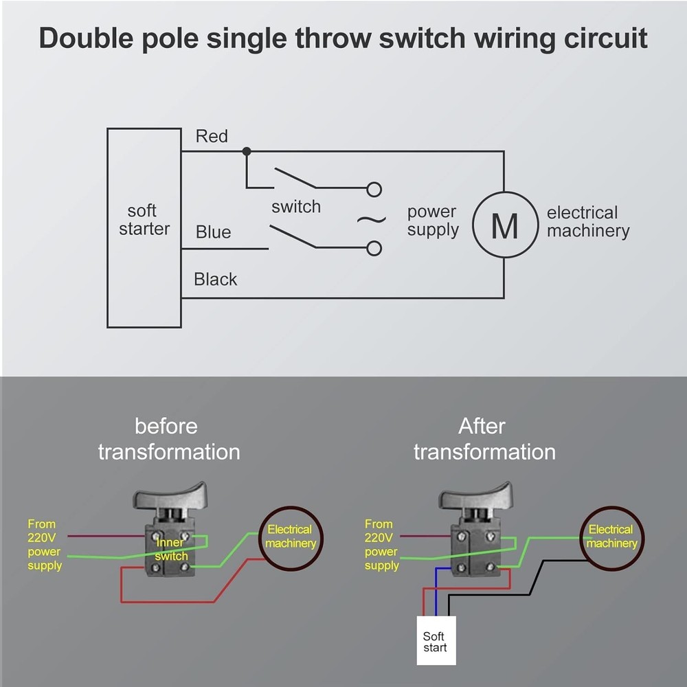 Control Switches Current Limiter For Angle Grinder With 3 Connecting Cables