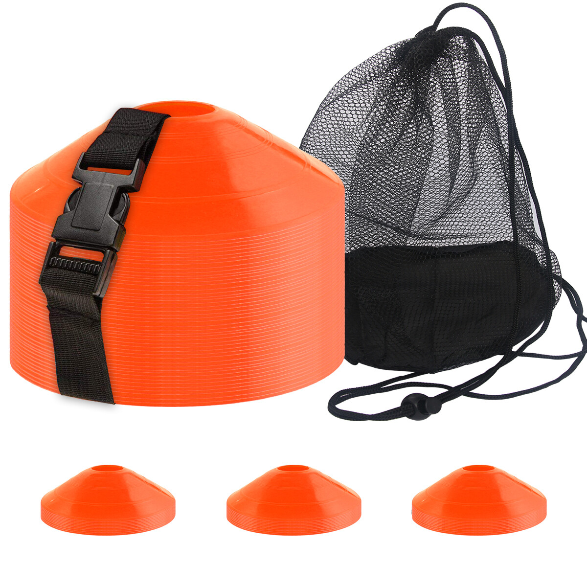 60Pcs Disc Soccer Cones Football Training Field Marking Cross Sports Aids Orange