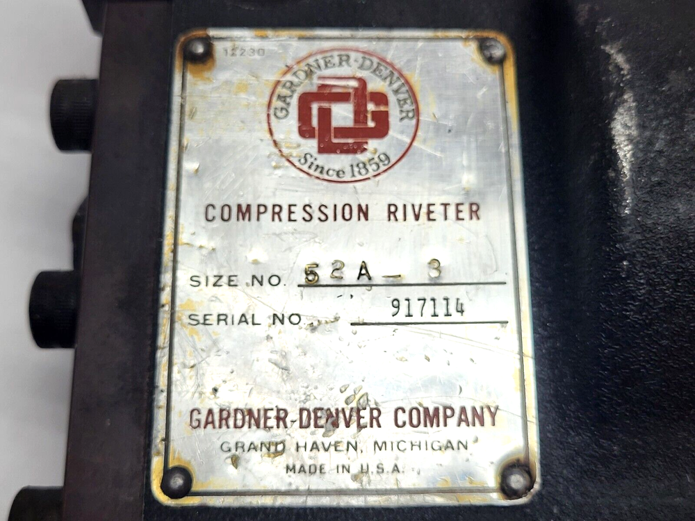 Gardner Denver 52A-3 Compression Riveter A-9P-4021-1