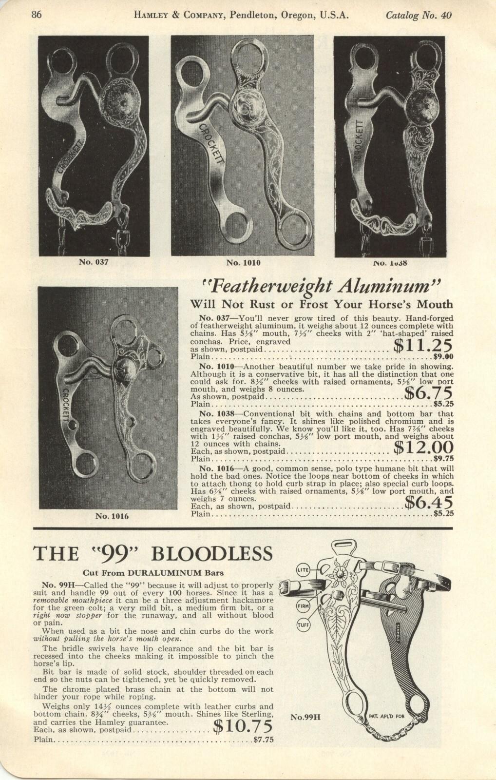 Hamley's Catalog #40 on CD - Saddles, Spurs, Bits