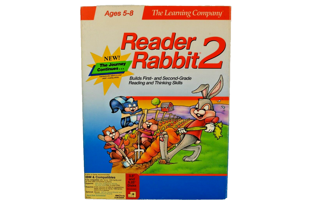 PC 3.5" Learning Game - Reader Rabbit 2 (PC, 1991) - 5.25" 3.5" IBM Tandy Dos PC