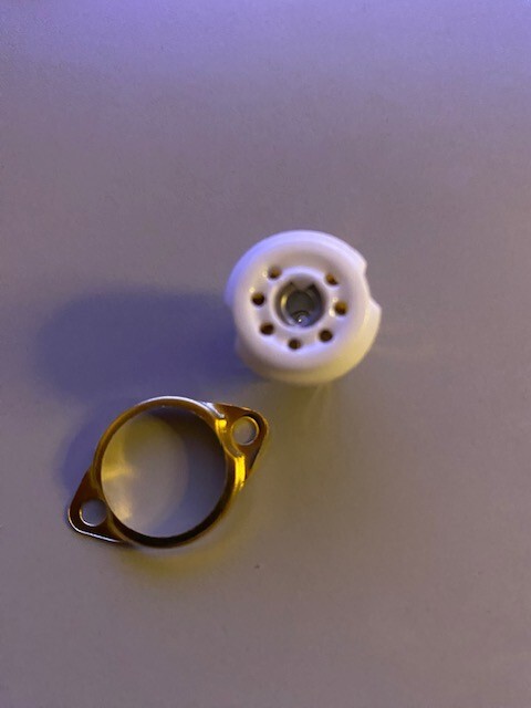 TUBE SOCKET - 7 Pin Ceramic - Chassis (TOP) Mount - Gold - (1pc)