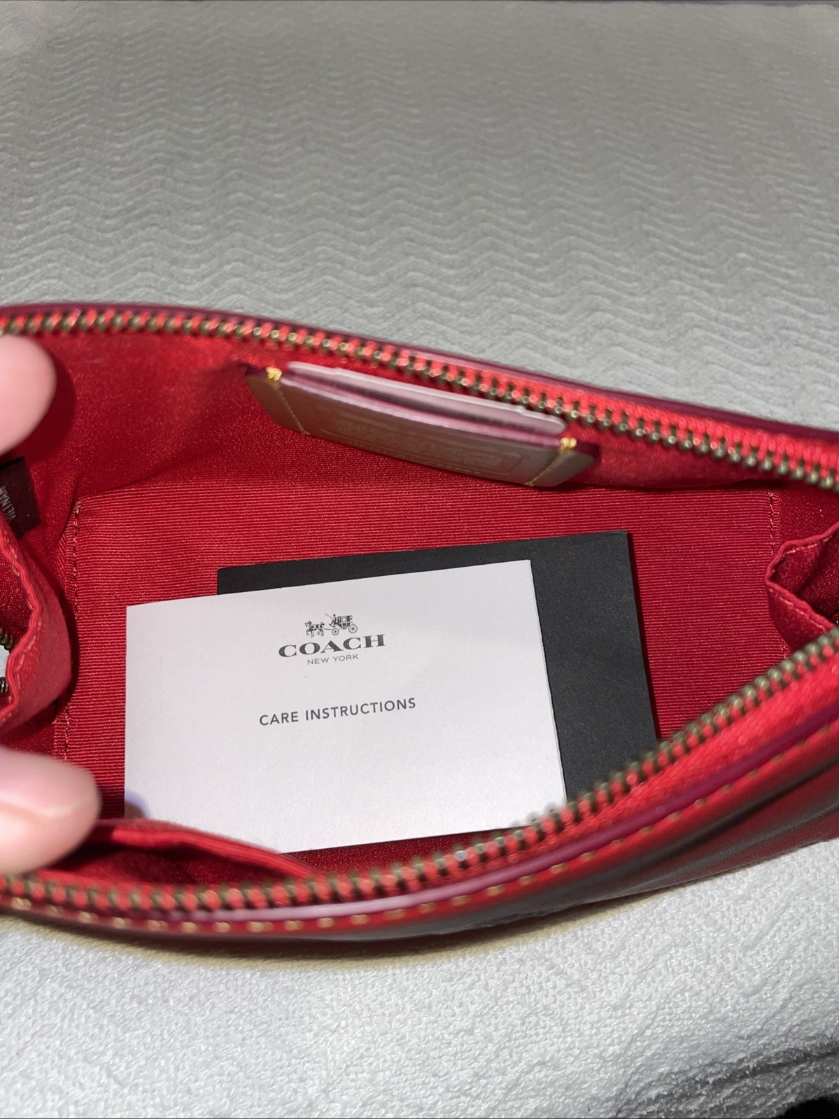 New Authentic Coach/Disney Red Leather Mickey Mouse Makeup Pouch