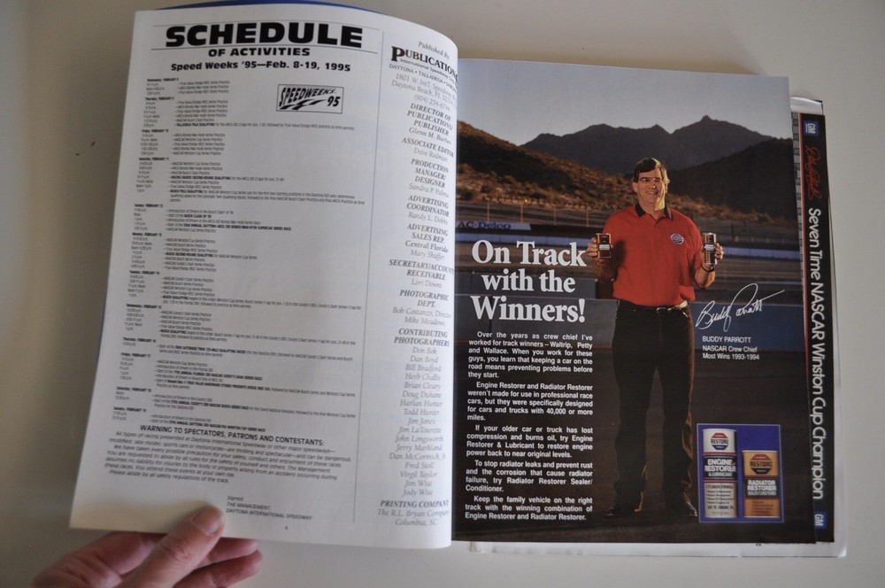 Daytona 500 Daytona Beach Speedweek 1995 37th Annual Program with Patch