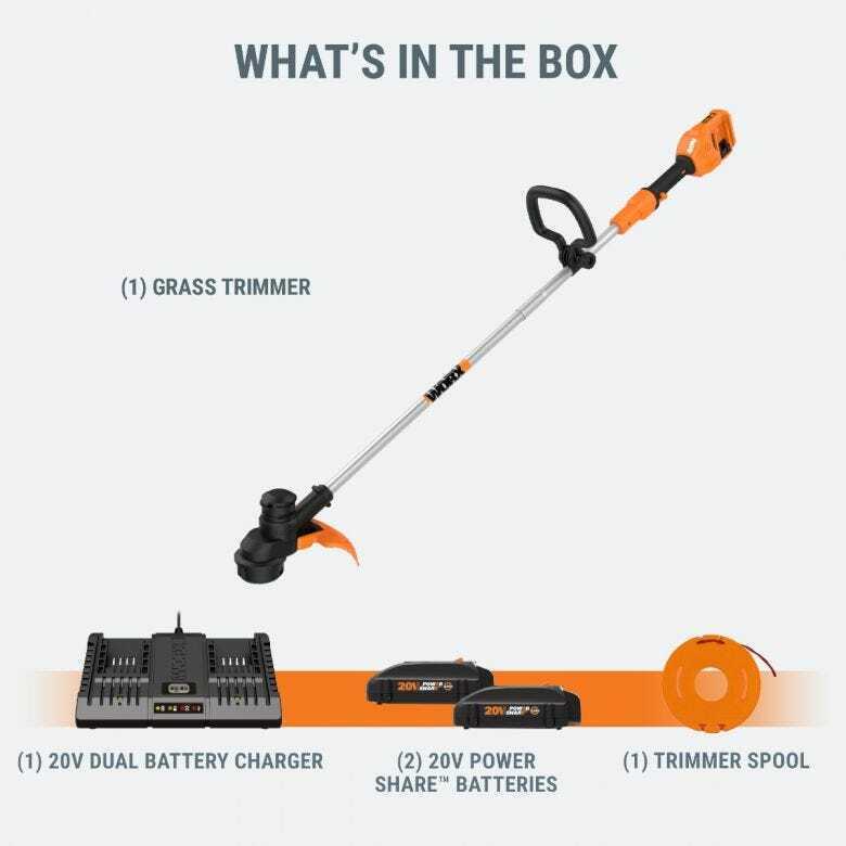 WORX WG183 40V 2X20V 13" Cordless Powershare String Trimmer