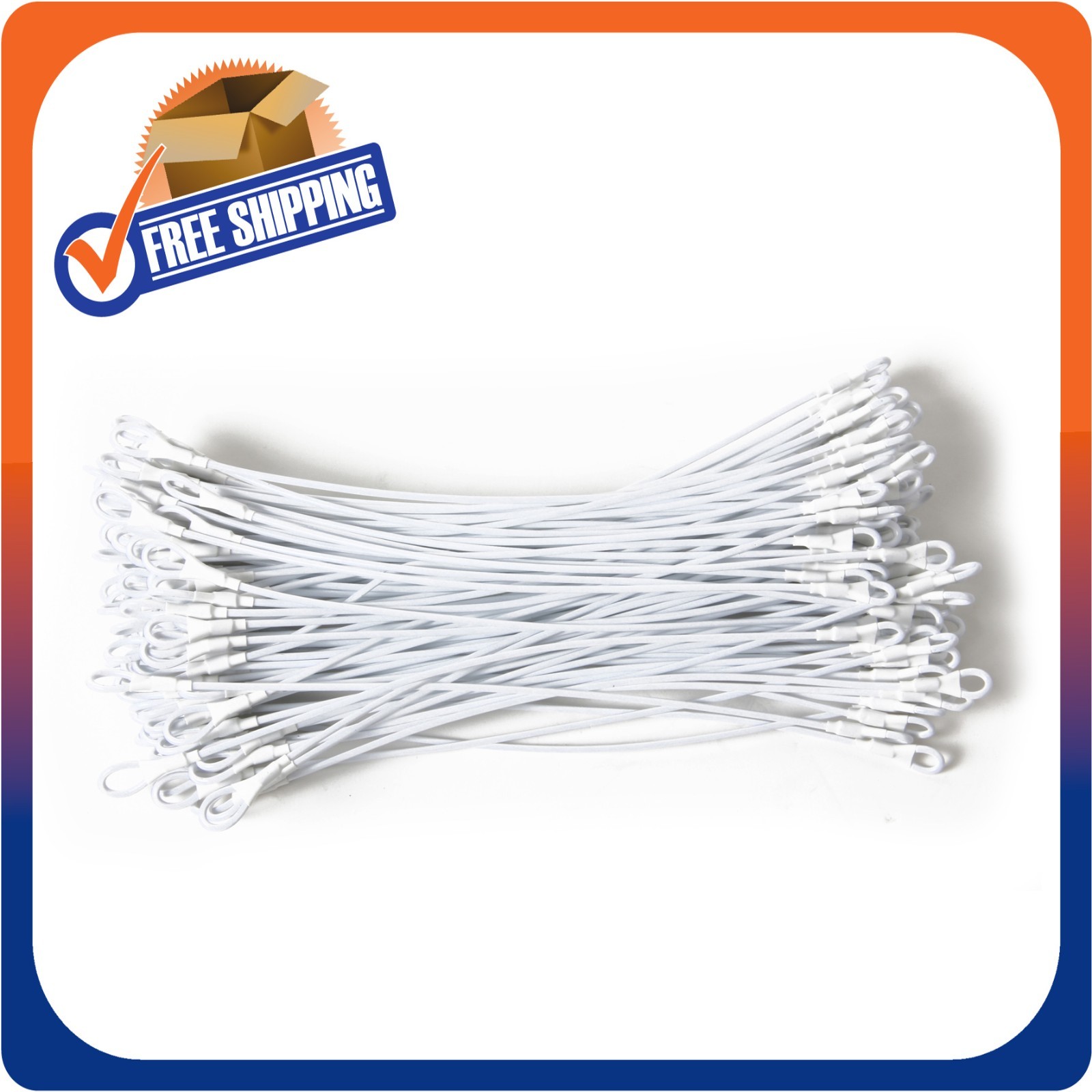 1000 SECURITY LANYARD 2 LOOP WHITE 8 INCH LOSS PREVENTION CHECKPOINT COMPATIBLE