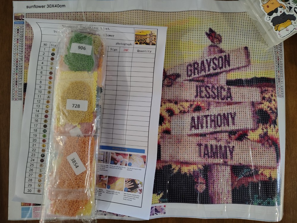 Diamond Painting Lot with Light Pad