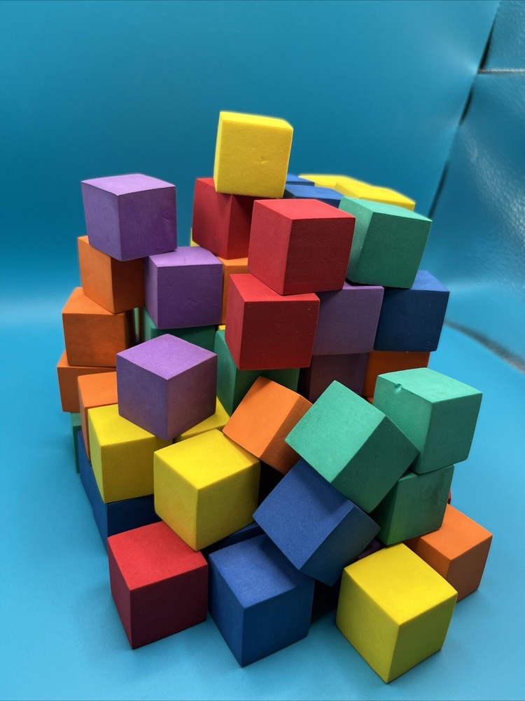 1" Cube Foam Blocks, Color Recognition, Craft, Math Manipulative, Counting 100