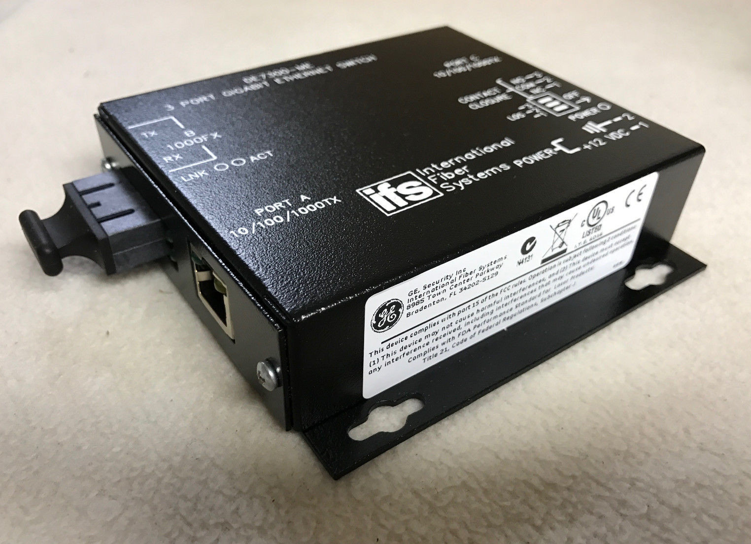 NEW GE Security IFS DE7300-ME - 3 Port Gigabit Ethernet Transceiver 62.5/125μm