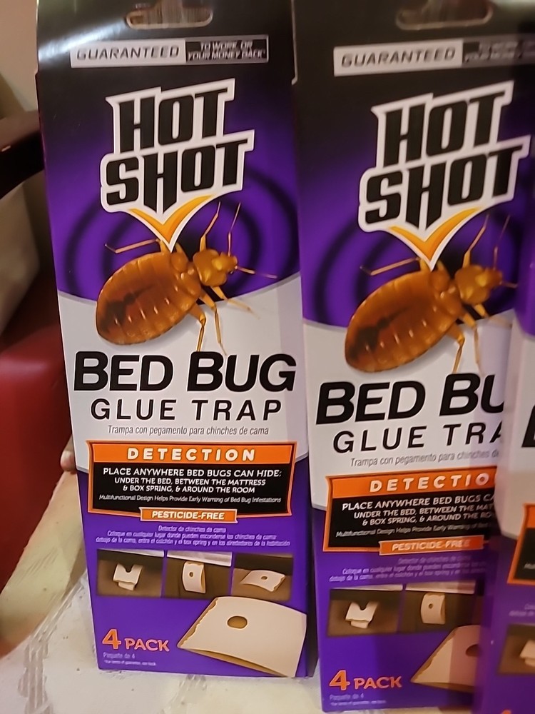 5 Hot Shot PREVENT & DETECT Bed Bugs Glue Trap Stations Bedbug Detection NEW