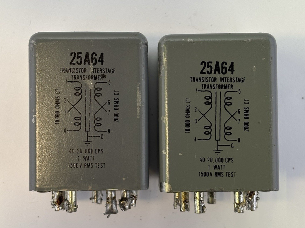 Pair UTC 25A64 Interstage Transformers 10K CT to 2K CT Ohm Tested 1W