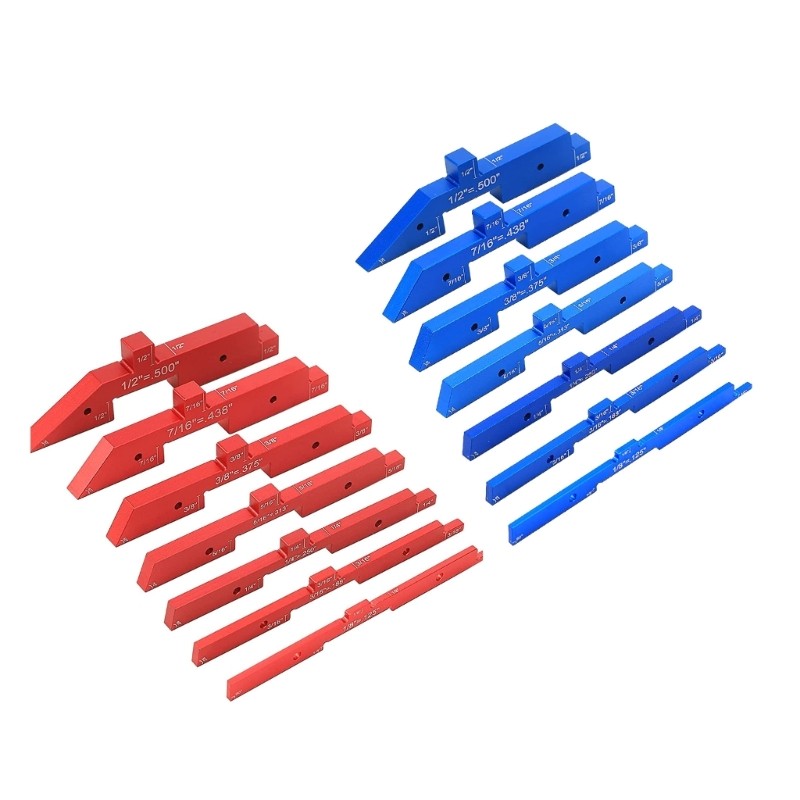 7Pcs Woodworking Gauge Set Adjustable Setups Blocks Set for Precise Table Cutter