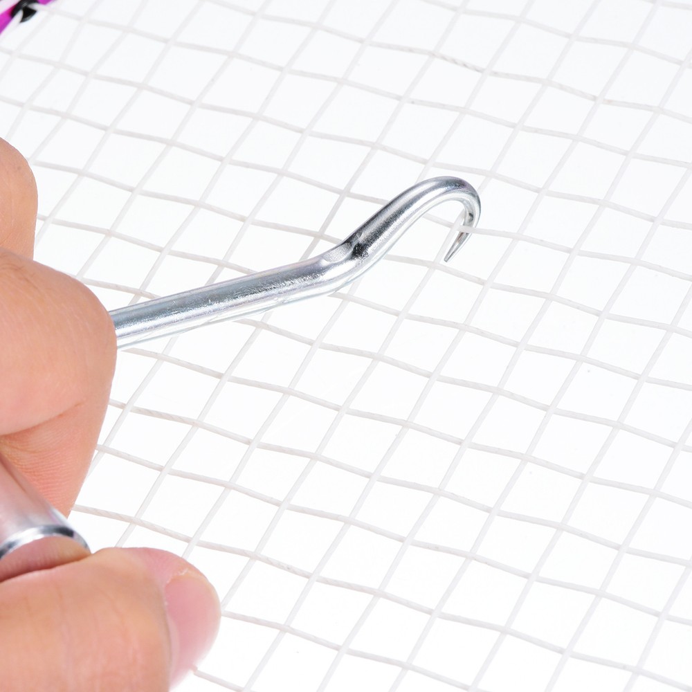 Stainless Steel Tennis Racket String Assistance Puller Pull Hook, Silver Tone