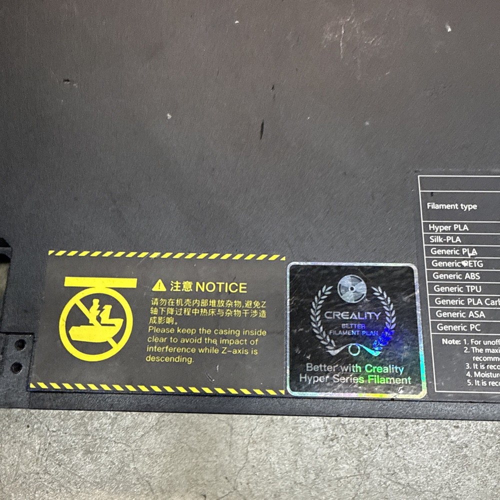 Creality K1 Max 3d Printer Bottom Base