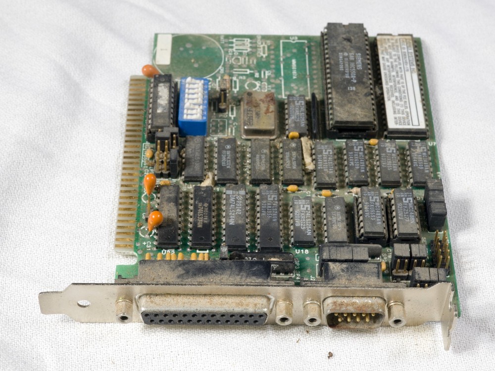 Vintage Everex EV-170 serial parallel I/O controller 8 bit ISA ISAE02