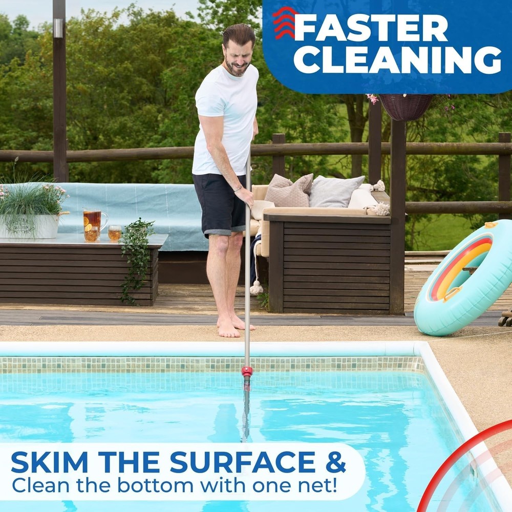 High-Performance Pool Skimmer Net for Pros with Unconditional Replacement Policy