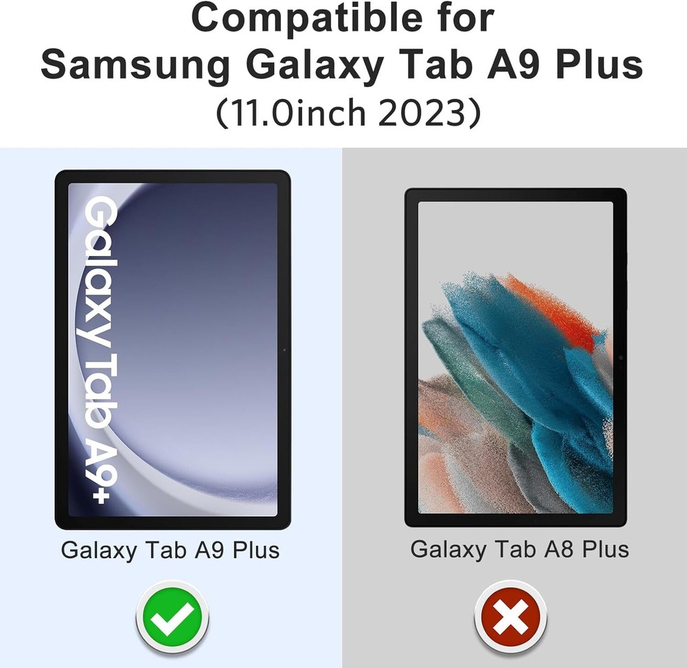 2 Pack Samsung Galaxy Tab A9 Plus / A9+ 11 in Screen Protector 9H Tempered Glass