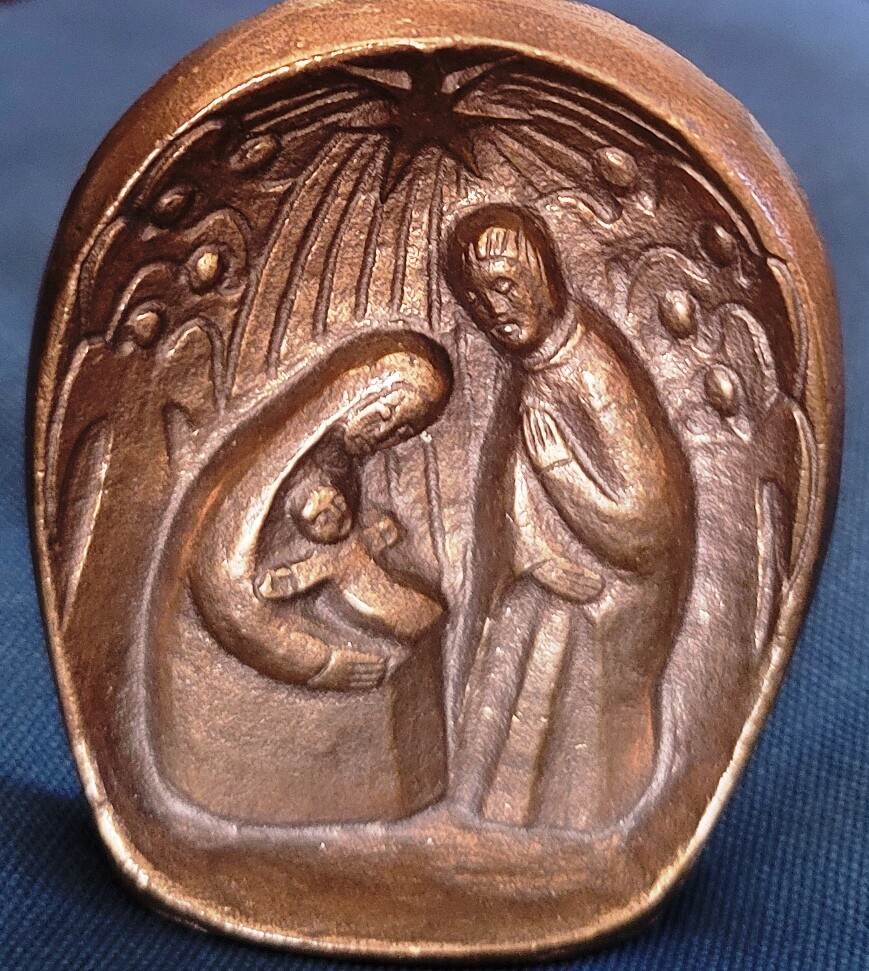 Awesome 4" Heavy Brass Standing Nativity Decor