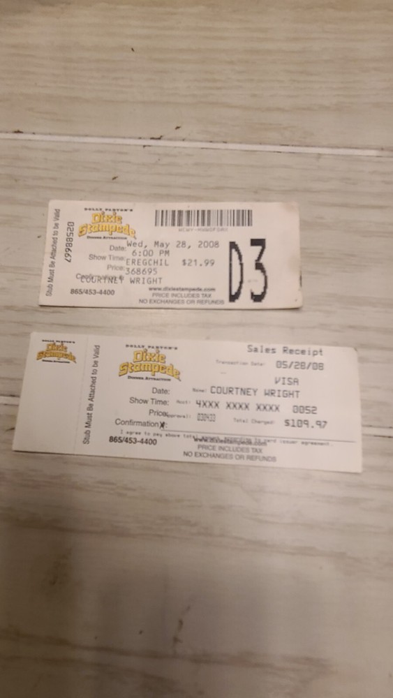 2 Dolly Parton's Dixie Stampede Tickets 2008