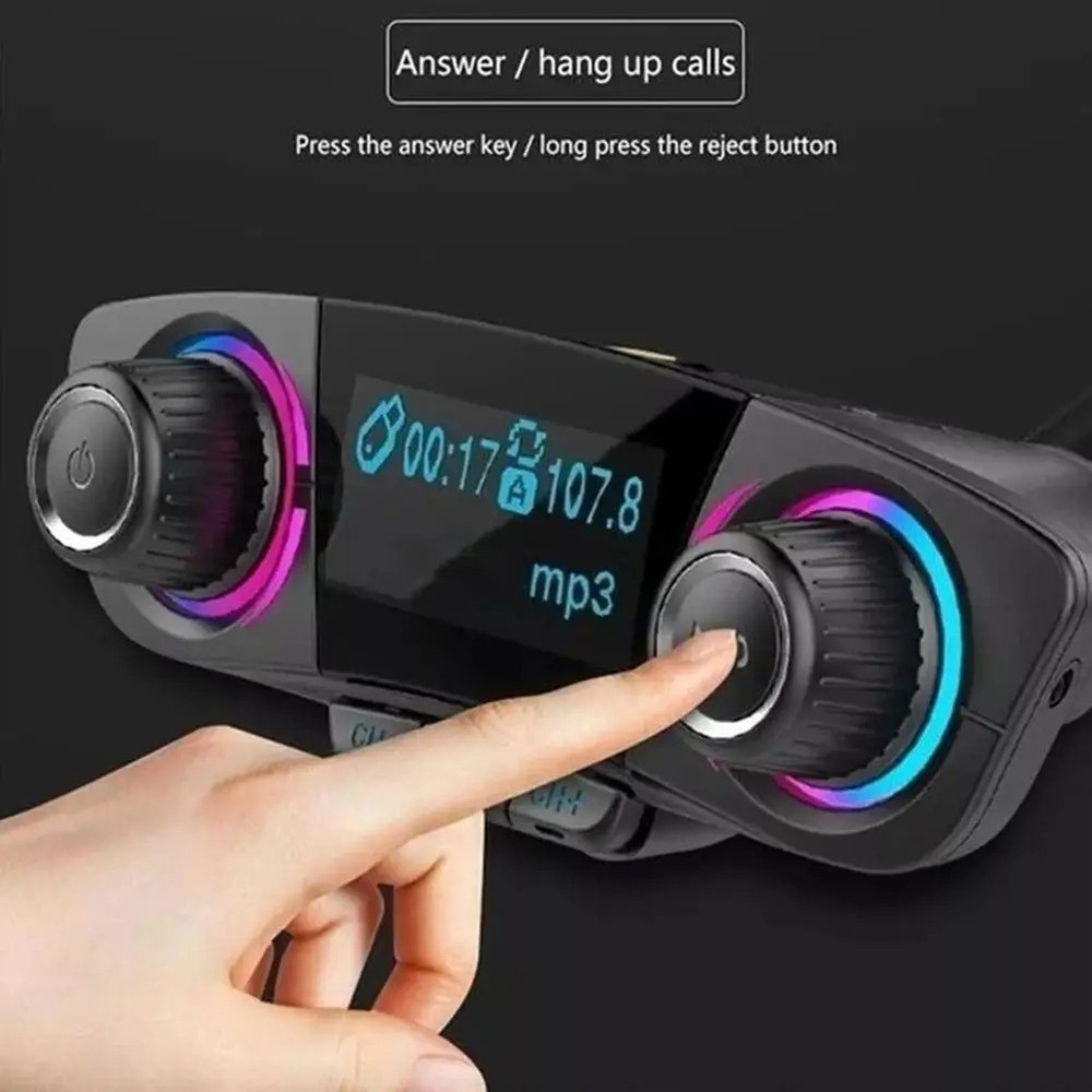 Bluetooth Car FM Transmitter MP3 Player Hands free Radio Adapter Kit USB Charger