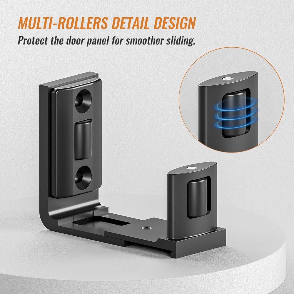 CCJH Upgraded Adjustable Floor Guide Suitable for Sliding Barn Doors,Black