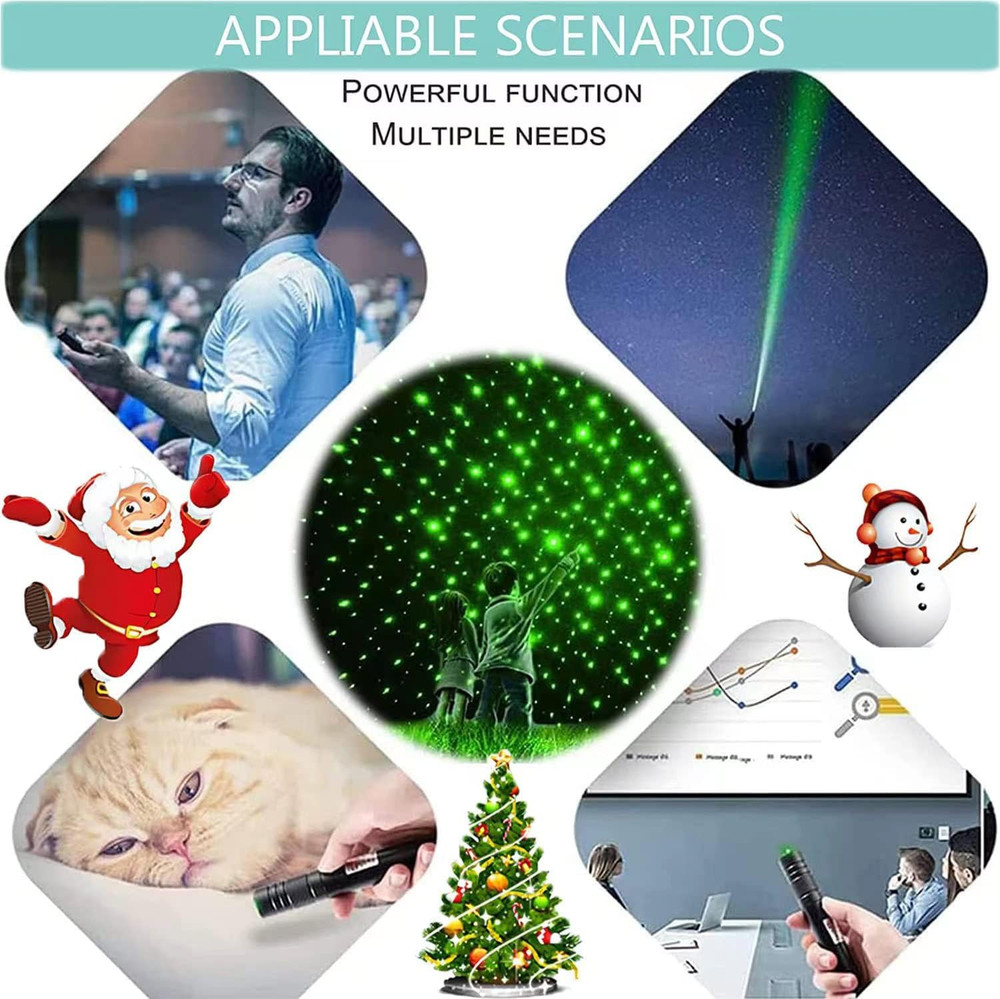 Green Laser Pointer - Long Range Rechargeable Laser Beam, USB Charging for Hikin