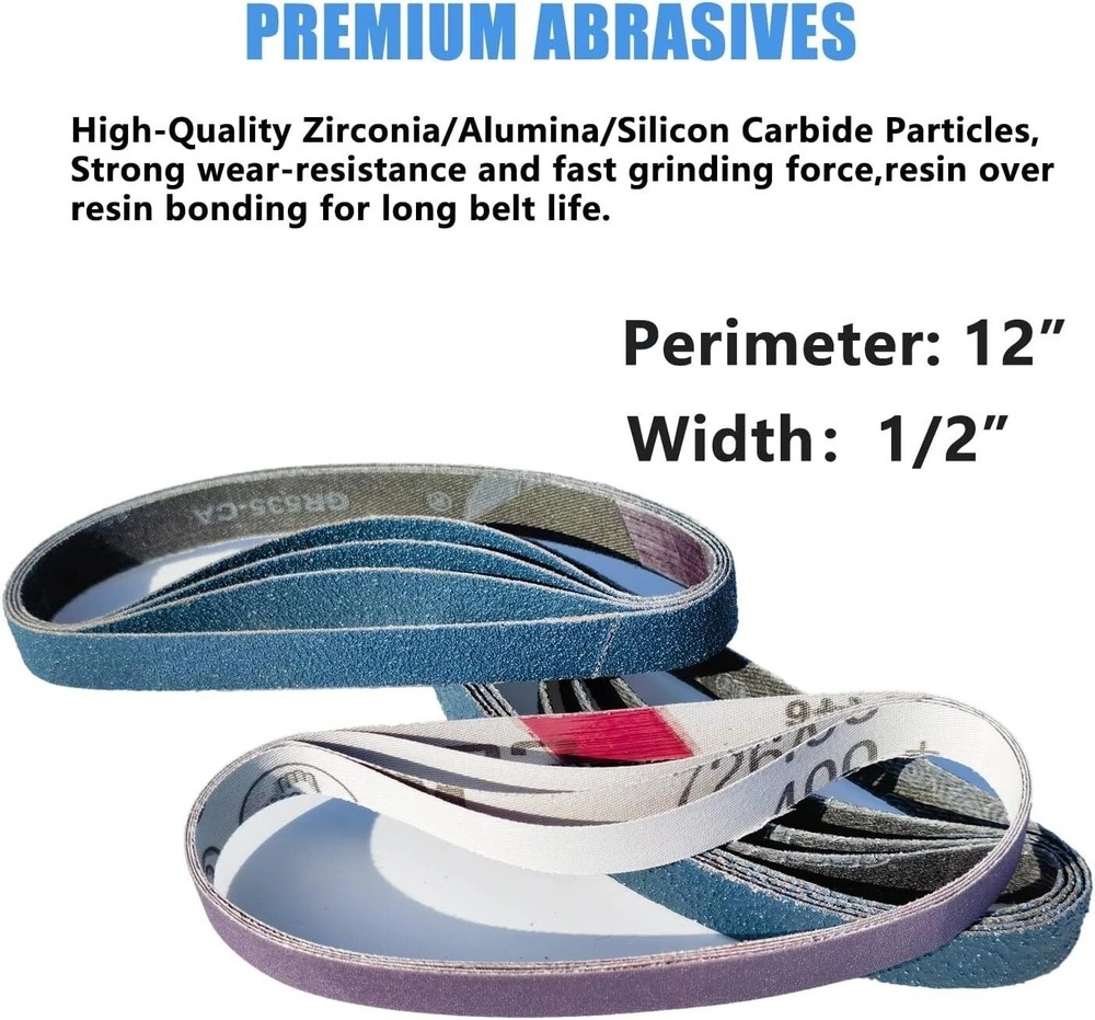 48 Pcs 1/2" x 12" Knife Sharpener Sanding Belts Kit,Replacement for Work Sharp
