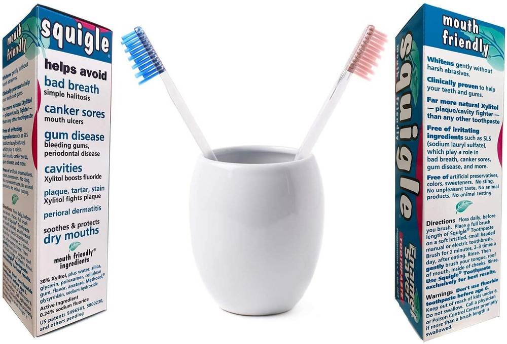 Squigle Enamel Saver Toothpaste Helps Prevent Canker Sores - 4 Pack