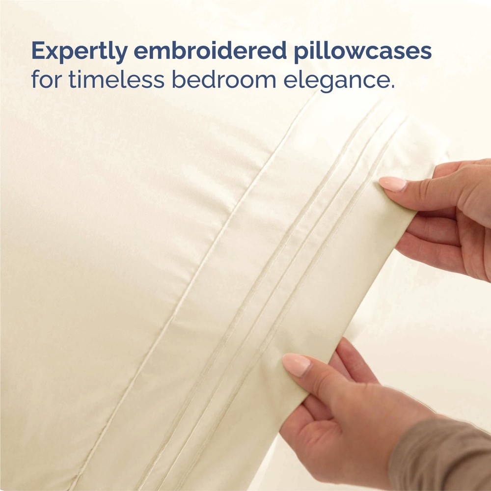 Split King Size 5 Piece Sheet Set - Comfy Breathable Cooling Bed Sheets Set ...