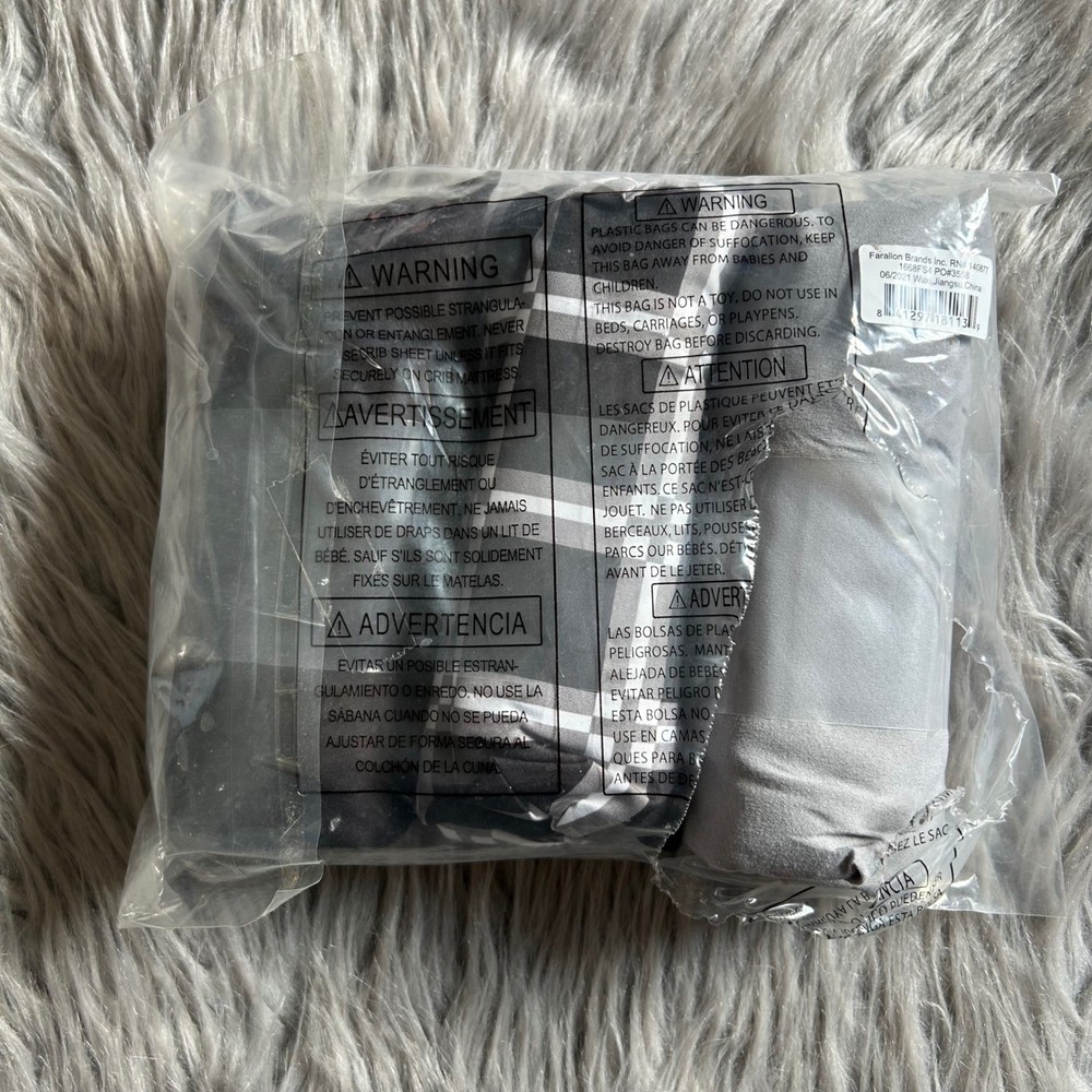 The Peanutshell Microfiber Gray Black Crib Sheets 3 Pack 100% Polyester