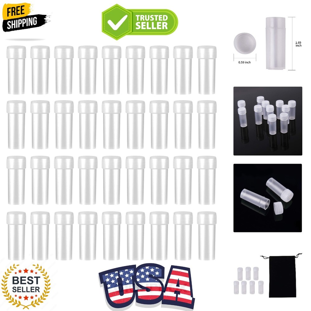 100Pcs 5ML Small Pill Plastic Containers Empty Pill Bottles Sample Bottles Vi...