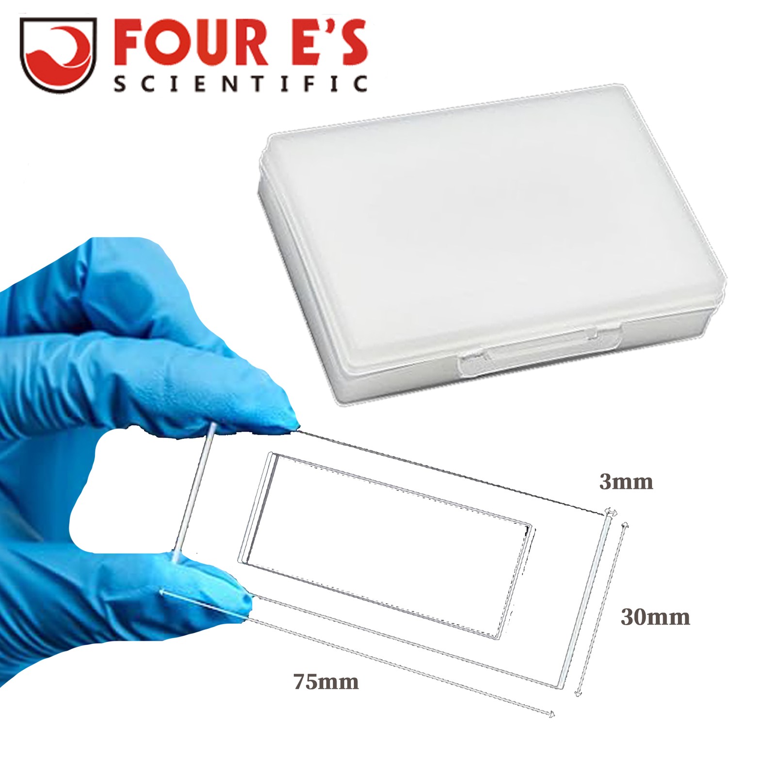  Glass Plankton Counting Cell w/ Case 1000 Grids Sedgewick Rafter Cover Glass