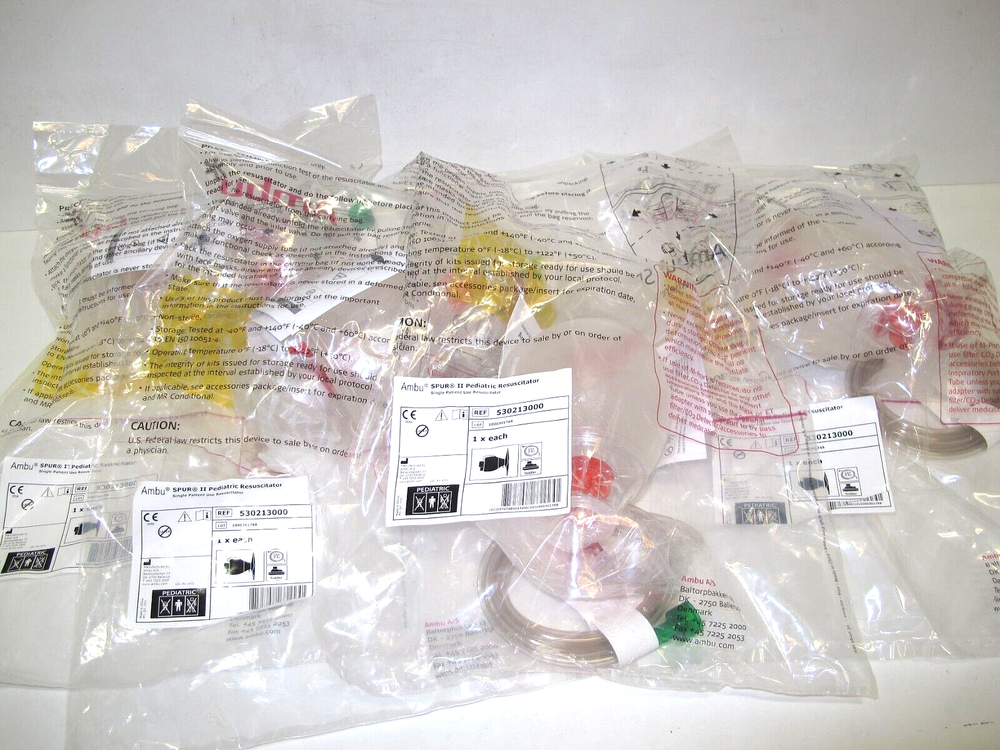 4 Sets Ambu SPUR II Pediatric Disposable Resuscitator Ref. 530213000