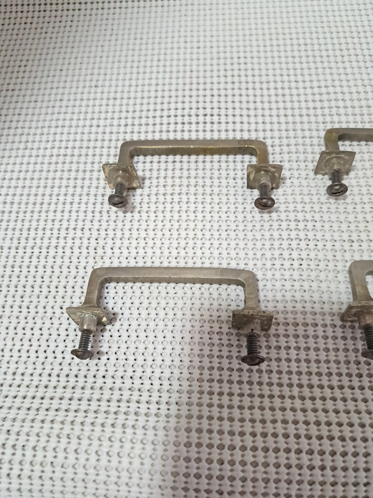 Salvaged Cabinet Drawer Pulls Handles (Brass Brushed Nickle or Aluminum) Pull