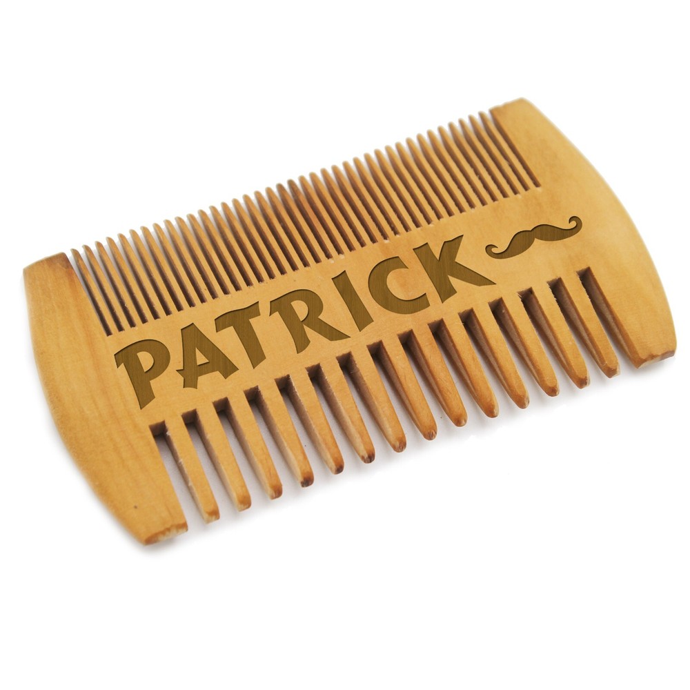 Customizable Bamboo Beard Comb Personalized Gift
