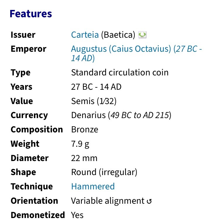 Goddess Fortuna Roman Provincial 27BC-14AD Reign of Augustus Neptune Coin Scarce