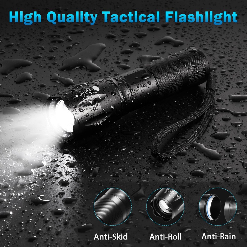 6Pack LED Flashlights High Lumens, 5Mode Tactical Flashlight for Home, Small ...
