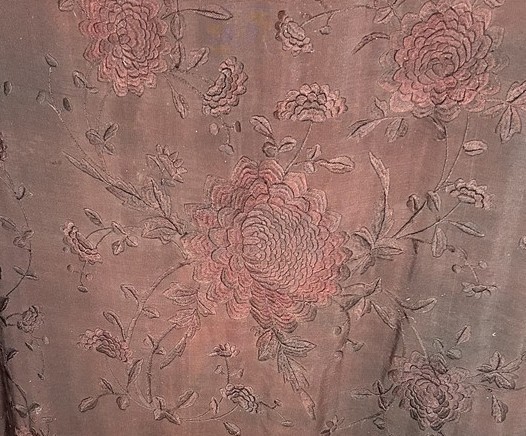 antique silk shawl embroidered lg 49x49 dark purple fringe 20 piano original