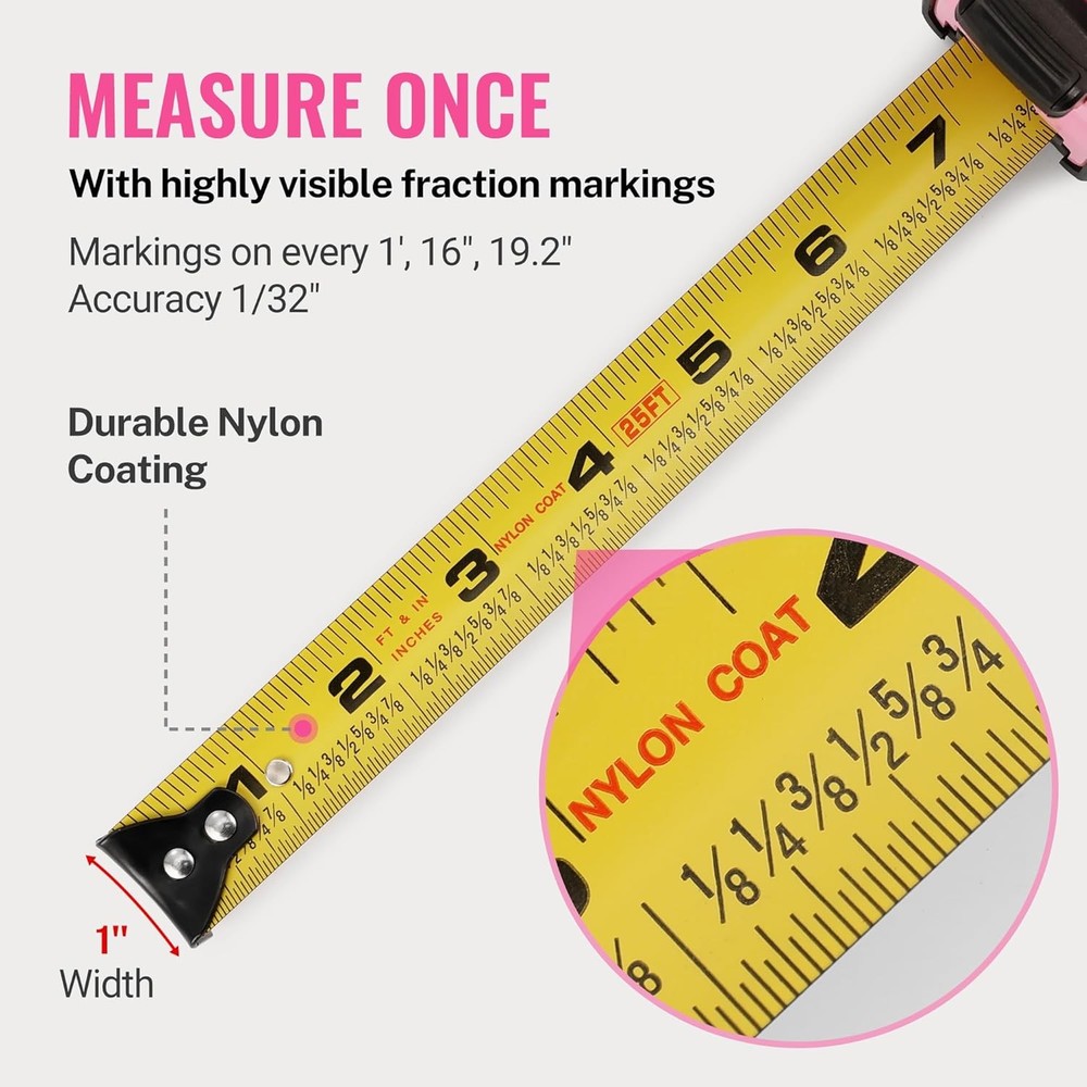 Tape Measure Retractable Compact Magnetic Hook Accuracy Tool