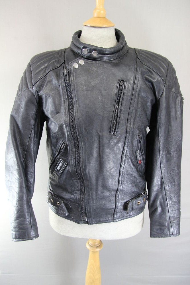 APACHE LEATHERS THINSULATE 3M THERMAL LINED CLASSIC BLACK BIKER JACKET 40-42 IN
