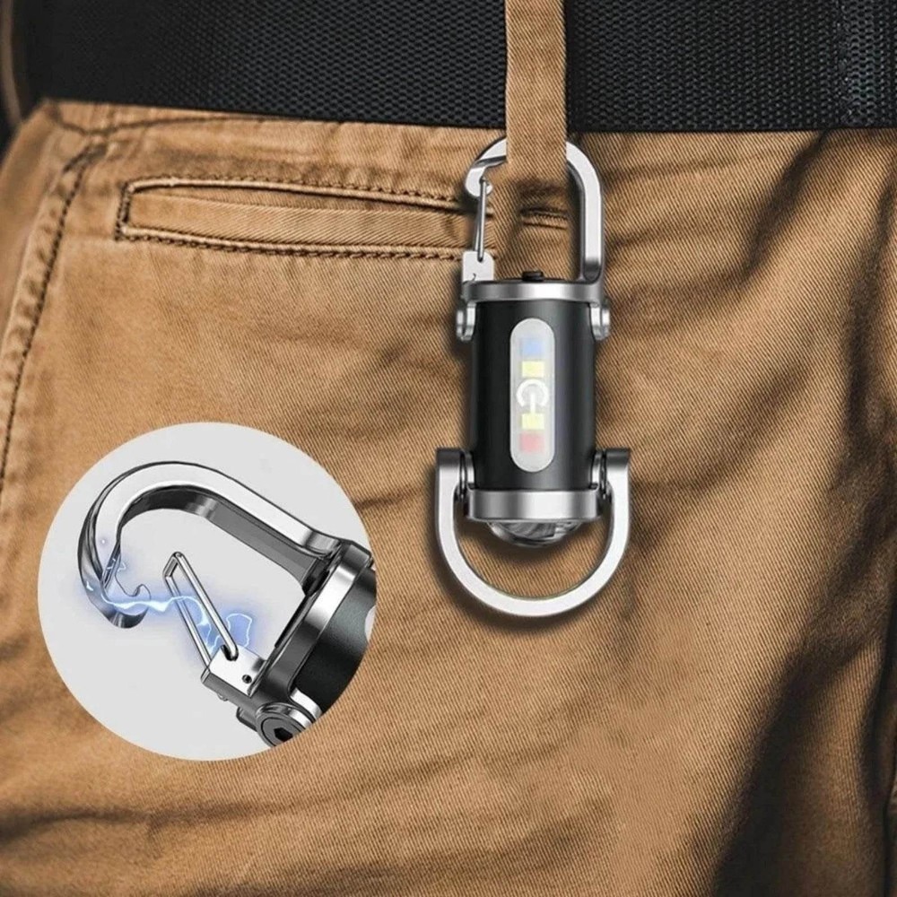 Rechargeable Keychain Flashlight LED Torch, Compact Light for Night Camping