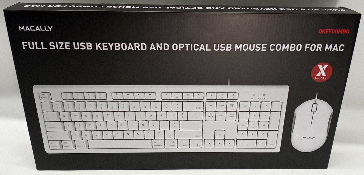 NEW SEALED Macally Full Size USB Keyboard & Mouse Combo for Mac N1901 C0