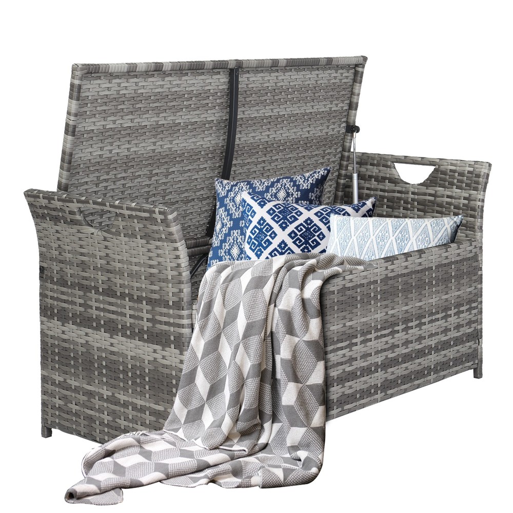 Iron Frame Can Accommodate Gray Gradient Footstool Locker Rattan Locker