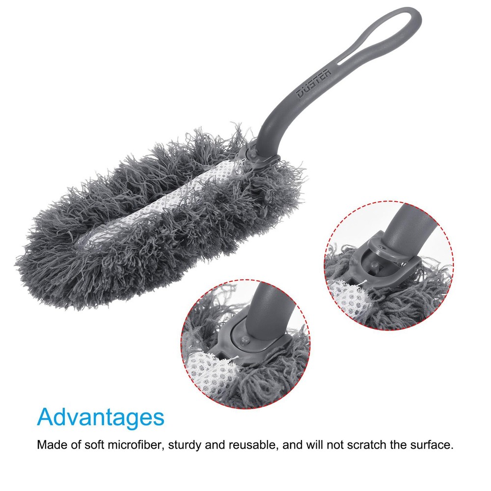 Microfiber Dust Reusable Feather Dust, Grey, 3pcs