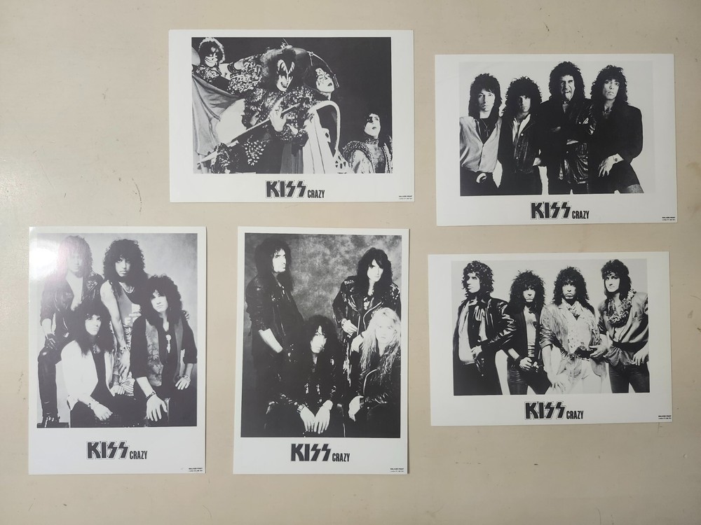 KISS Crazy RARE Vintage UK Fanzine Starter Photo Set 5 Different Group Lineups