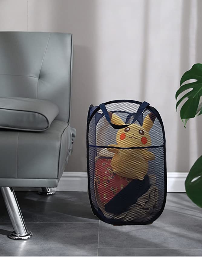 2 Pack Pop Up Laundry Hampers, Collapsible Mesh Laundry Basket, Foldable Clot...