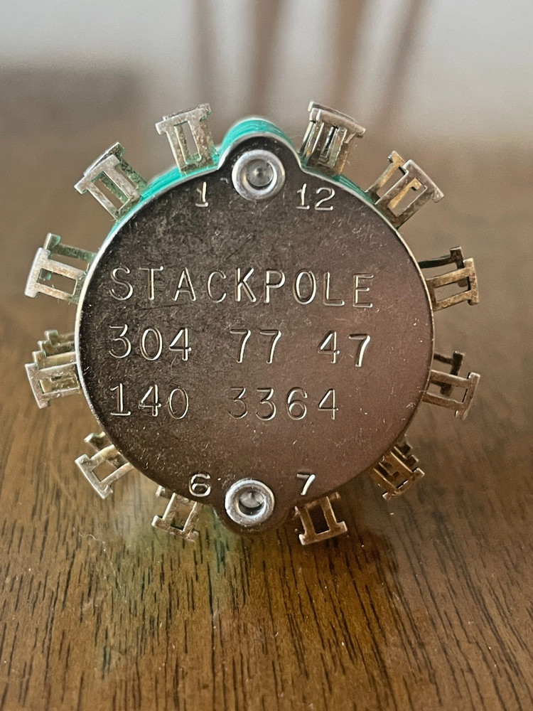 Stackpole 304-77-47-140-3364 Rotary Switch 4P12T 4 Deck 12 Position Studer NOS